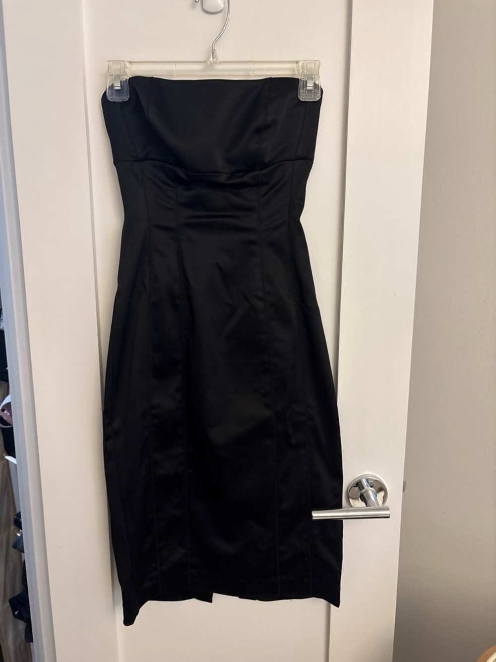 bebe Strapless Black Sheath Dress